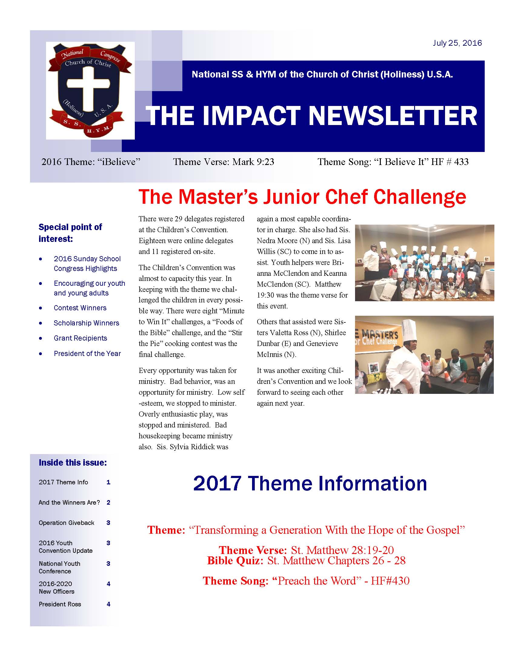 2016 Impact Newsletter
